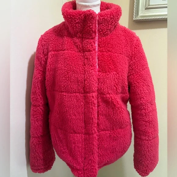 NWOT GUESS Charis Hot Pink Reversible Jacket - Picture 4 of 10